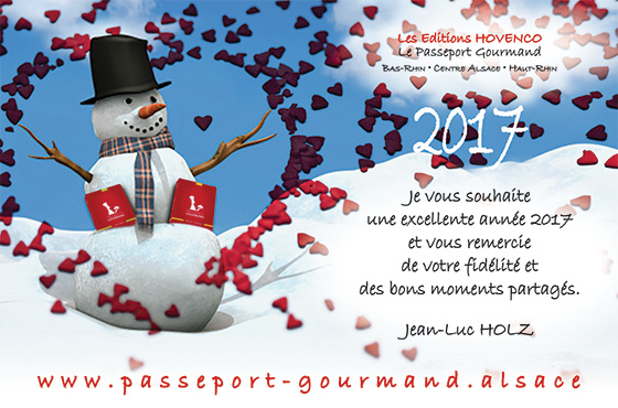 Le Passeport Gourmand vous souhaite une excellente année 2017